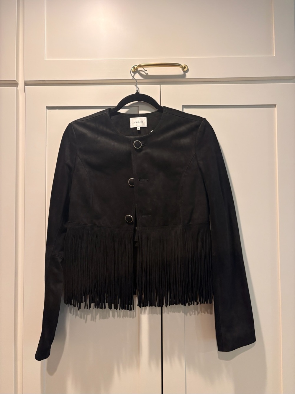 Frame Black Suede Fringe Jacket